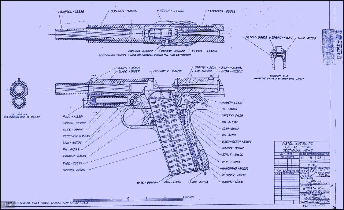 "Кольт 1911 чертеж"